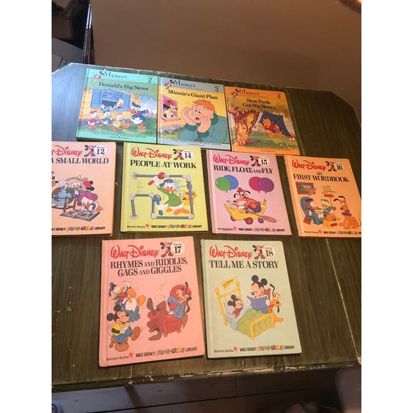 Disney Vintage Mickey's Young Readers Library & Fun-to-Learn Library Books Qty 9 - Picture 1 of 10